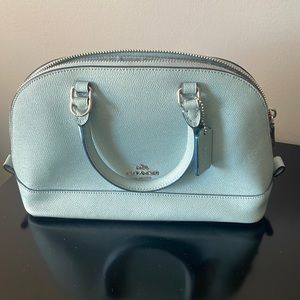 Coach light sparkle blue bag with detachable strap